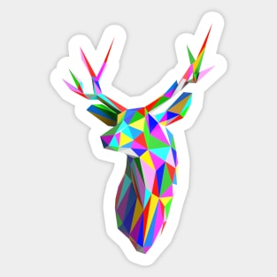 Coloured Faceted Stag Trophy Head Sticker